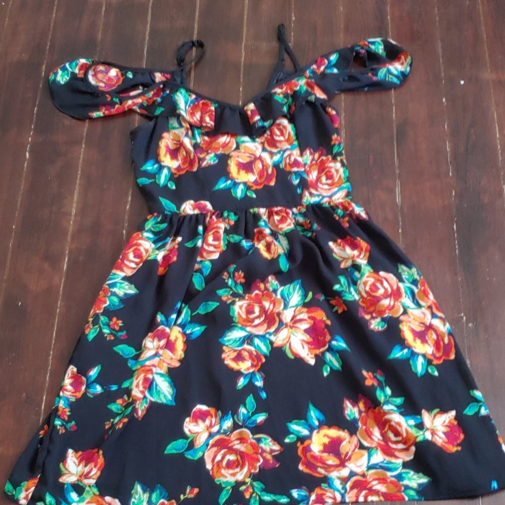 Floral Cold Shoulder Dress